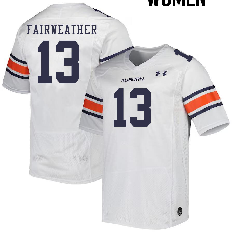Women #13 Rivaldo Fairweather Auburn Tigers College Football Jerseys Stitched-White - Click Image to Close